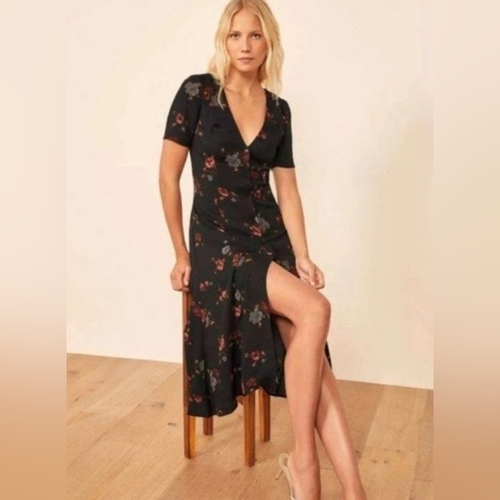 Reformation Locklin Midi Miramar Floral Dress